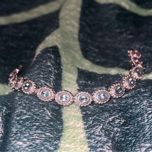 Elegant Sterling Silver and Blue Topaz Gemstone Bracelet